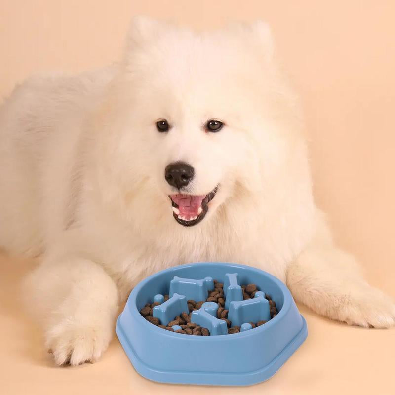 Dog Slow Feeding Bowl, Bone Column Design Dog Feeder, Pet Slow Eating Dish, Pet Feeding Supplies, Dog Accessories