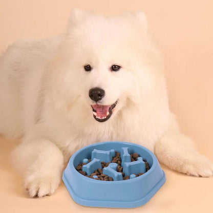 Dog Slow Feeding Bowl, Bone Column Design Dog Feeder, Pet Slow Eating Dish, Pet Feeding Supplies, Dog Accessories