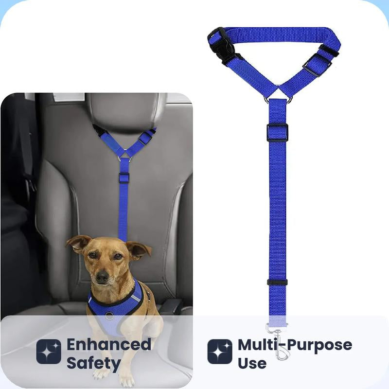 Cat Car Seat Belt Leash for Pets, Adjustable Pet Safety Strap, Car Seat Belt Dog Leash, Durable Car Safety Leash for Small Dogs, Dog Traction Rope