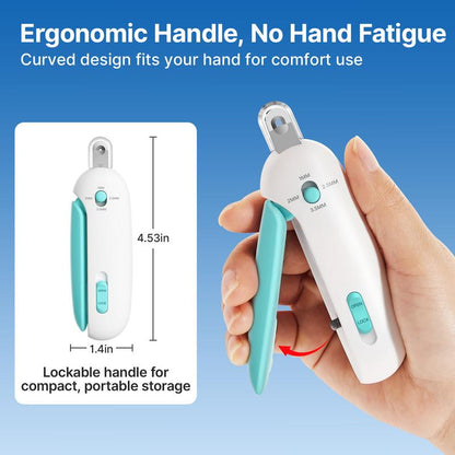 Potaroma Cat Nail Clipper with Adjustable 4-Size Trimming Hole & Hidden Nail File | Safe Toenail Trimmer for Kittens & Indoor Cats | Anti-Splash Claw Cutter for Cat Grooming (Blue)