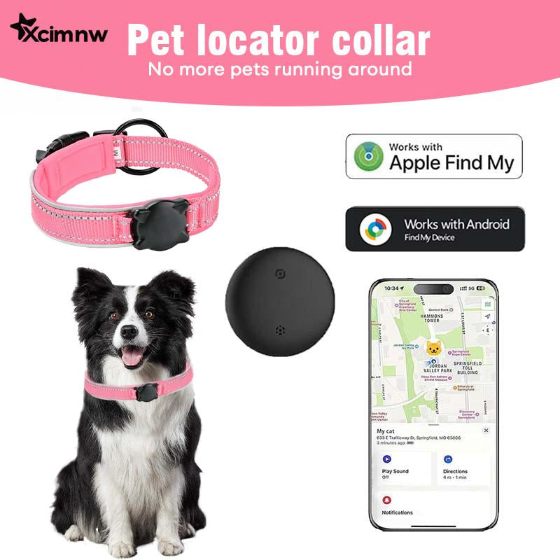 Xcimnw-Cat Dog Collar with GPS Tracker, Waterproof Cat Dog Collar with Luminous & Reflective Fish Pattern, Lightweight Kitten Puppy Collar, Hidden GPS Tracker for Cats Puppy, Kittens, Boyfriend Gift