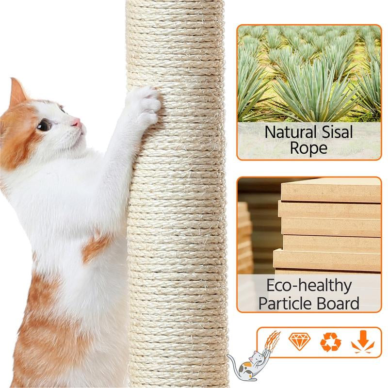 Yaheetech 34.5″ Cat Tree, Multi Level Cat Tower Cat Activity Center Scratching Post Indoor Furniture Cat Bed with Basket for Kittens