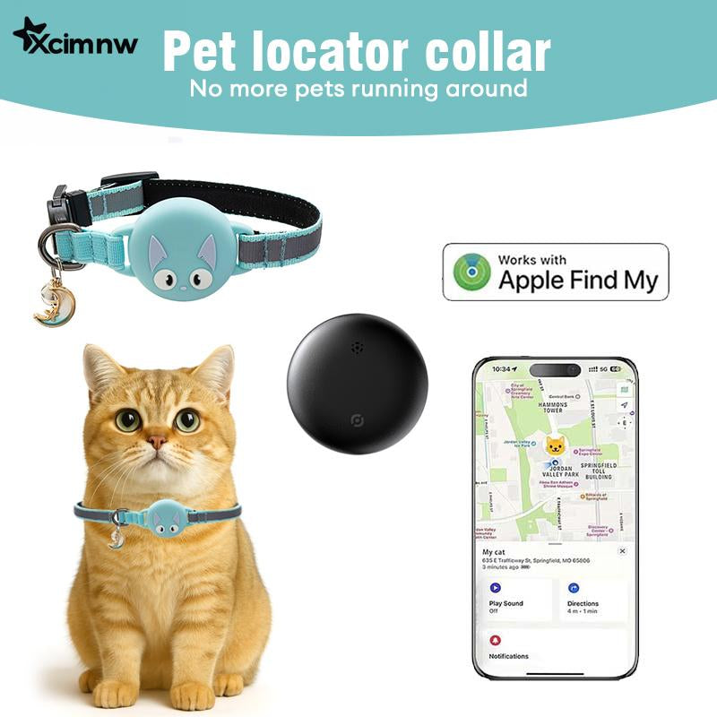 Xcimnw-Cat Dog Collar with GPS Tracker, Waterproof Cat Dog Collar with Luminous & Reflective Fish Pattern, Lightweight Kitten Puppy Collar, Hidden GPS Tracker for Cats Puppy, Kittens, Boyfriend Gift
