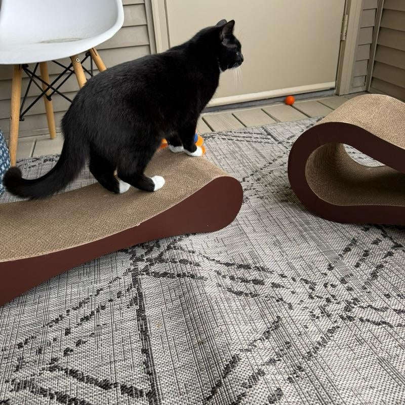 Fluffydream2In1 Cat Scratcher Lounge Bed - Soft Material, Curved Design, Ideal for Cats, Versatile Use