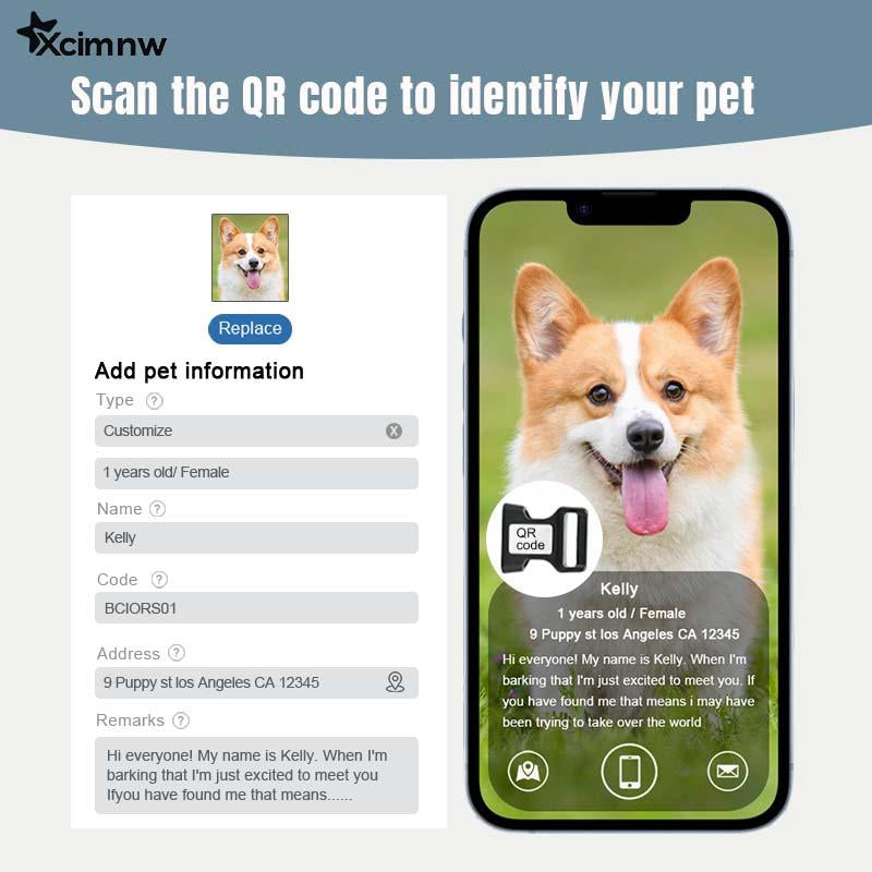 Xcimnw-Cat Dog Collar with GPS Tracker, Waterproof Cat Dog Collar with Luminous & Reflective Fish Pattern, Lightweight Kitten Puppy Collar, Hidden GPS Tracker for Cats Puppy, Kittens, Boyfriend Gift