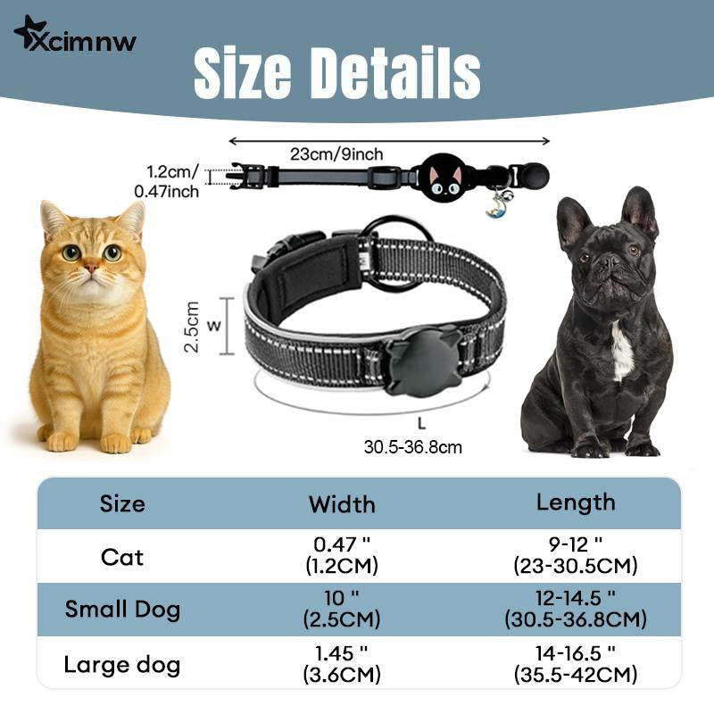 Xcimnw-Cat Dog Collar with GPS Tracker, Waterproof Cat Dog Collar with Luminous & Reflective Fish Pattern, Lightweight Kitten Puppy Collar, Hidden GPS Tracker for Cats Puppy, Kittens, Boyfriend Gift