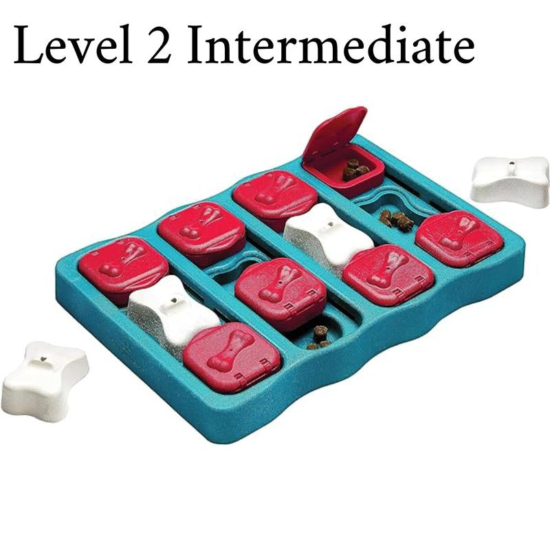 Training Dog Brick Puzzle Toy with Flip, Lift, & Slide Treat Hiding Compartments Dogs Puzzle Interactive Treat Puzzle Dog Toy, Level 2 Treat Dispenser 1