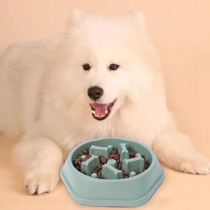 Dog Slow Feeding Bowl, Bone Column Design Dog Feeder, Pet Slow Eating Dish, Pet Feeding Supplies, Dog Accessories